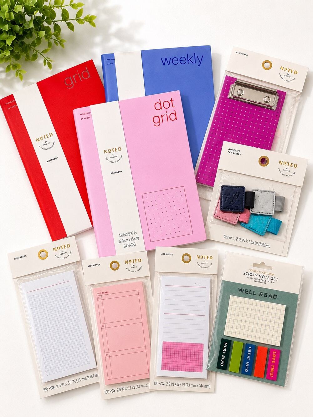 Noted by Post-it Stationery Bundle Journals Notes Clipboard Pen Loops NWT